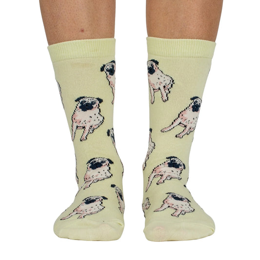 Pug Socks - Yellow