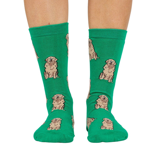 Golden Retriever Socks - Green
